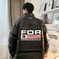 均可提供短视频高品质港风FOR英文PU皮加厚棉衣PM124-p110控148，男装棉衣，星座508（原C305）