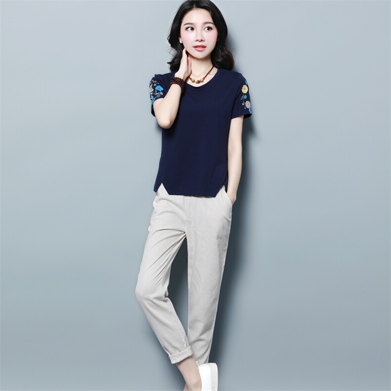 2021新款时尚女装两件套装绣花设计显瘦修身舒适百搭,女装套装/套裙,涵誉