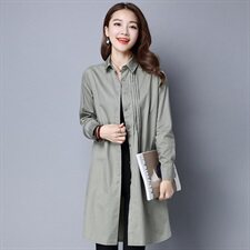 纯棉加绒衬衫女长袖秋冬季韩版显瘦中长款保暖衬衣打底衫内搭上衣，女装衬衫，风姿绰