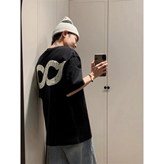 万针全刺绣工艺抖音得物高品质260克重磅纯棉双纱美式高街短袖T恤，男装T恤，电商A486