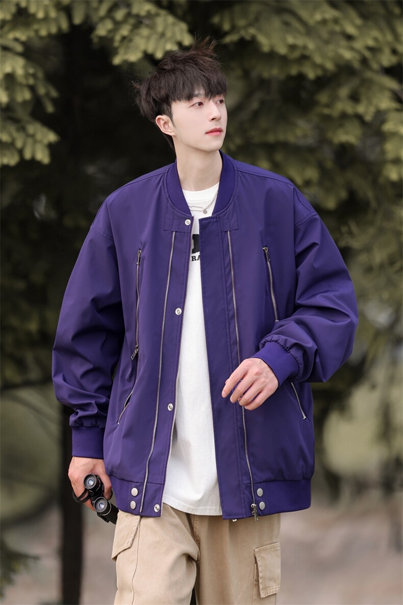 棒球领宽松夹克男DSA157B-J220-P60,男装夹克,电商A157B
