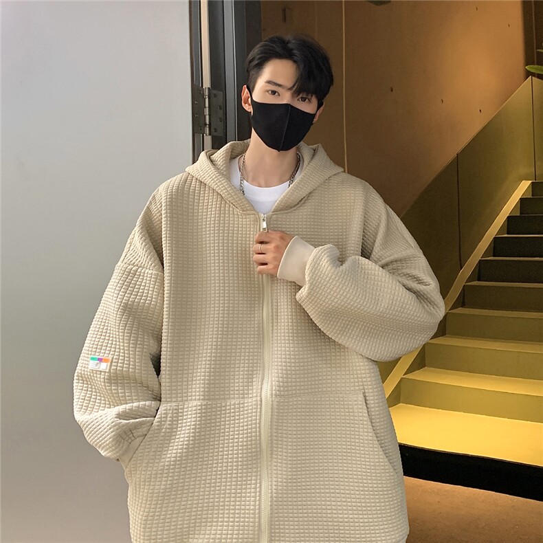 380克玉米格华夫格定制面料卫衣男95%聚酯纤维5%氨纶WY77063P75控，男装卫衣，星座227-7