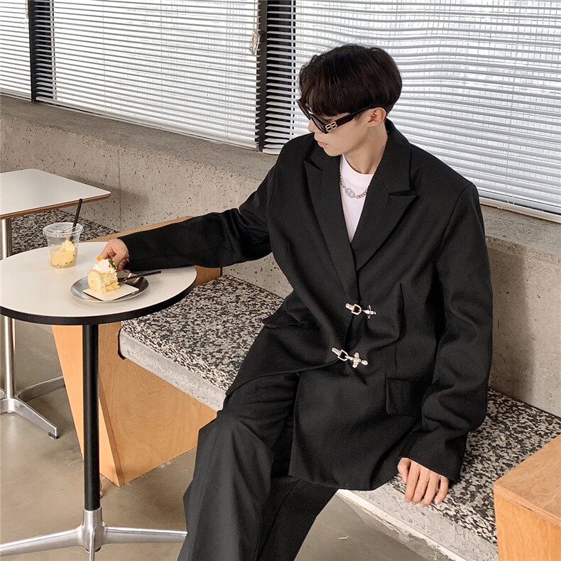1港风金属飞机扣设计西服男：95%聚酯纤维5%氨纶XF77772P95控128,男装西服,星座226-2