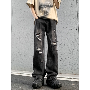 B221 美式ins高街暗黑小众夏季重工艺破洞牛仔裤LK24178-P65 控88图片