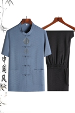 DR5231钱塘2020-2夏季新款男士唐装套装潮流风两件套P98，男装民族服装，钱塘207-2