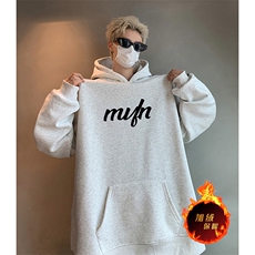 抖音得物供货提供视频秋冬重磅美式宽松织带连帽卫衣0409，男装卫衣，电商A486