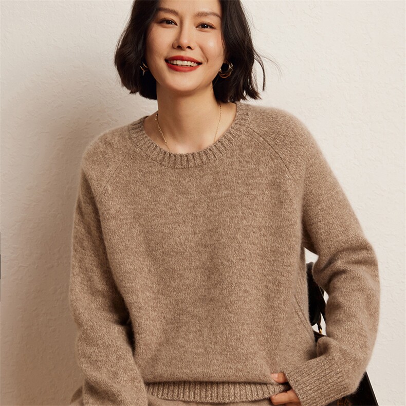 羊绒衫女加厚亲肤山羊绒毛衣内搭针织衫打底衫,女装羊绒衫,五色羊羊绒