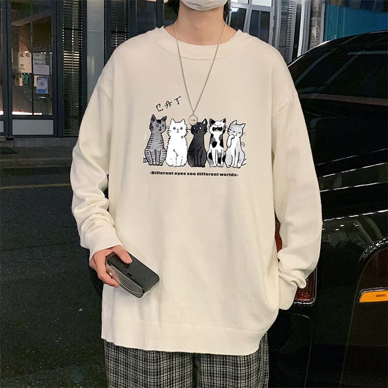 M67100-P45加绒款-P65圆领毛衣男大码针织衫男毛线衣线衫，男装针织衫/毛衣，电商A040