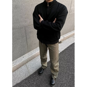小众重磅纯色立领卫衣男春秋季美式休闲宽松阔版双拉链开衫外套潮图片