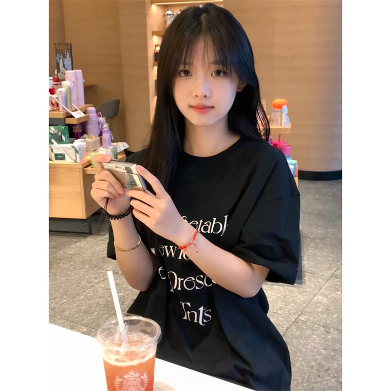 T591-P25小众字母纯棉印花短袖美式学院风男女同款上衣,男装T恤,星座617A-2