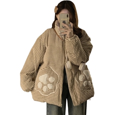 立领猫爪面包服棉衣女2025冬新款宽松BF日系可爱加厚外套C509-120，男装棉衣，星座911-2(原星座613-2）