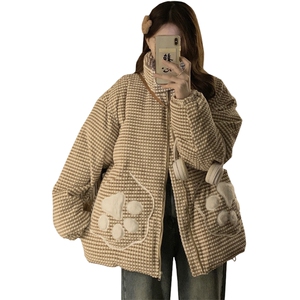 立领猫爪面包服棉衣女2025冬新款宽松BF日系可爱加厚外套C509-120图片