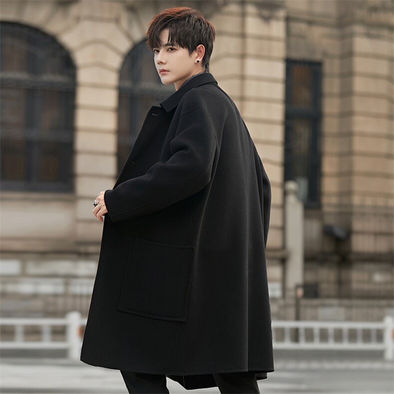 25秋冬简约休闲双面呢大衣羊毛中长款毛呢男士潮流外套C716-P365，女装短外套，电商A355（原A415）