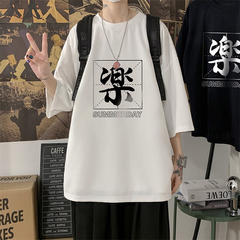 Q11197-P30春夏季七分袖t恤男大码五分袖男短袖中袖,男装T恤,电商A040