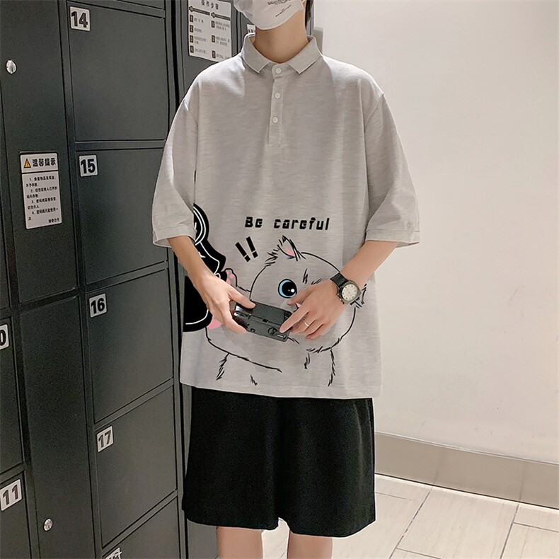 PL57116-P35翻领短袖polo衫男大码胖子半袖t恤男有领保罗衫模特，男装Polo衫，电商A040