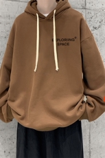 WY2244-P35加绒款-P40纯棉连帽卫衣男大码运动帽衫宽松薄外套男，男装卫衣，电商A040