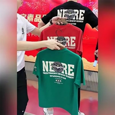 2025欧货短袖T恤男装新款夏季ins网红圆领印花上衣帅气修身，男装T恤，电商B212（原钱塘6029）