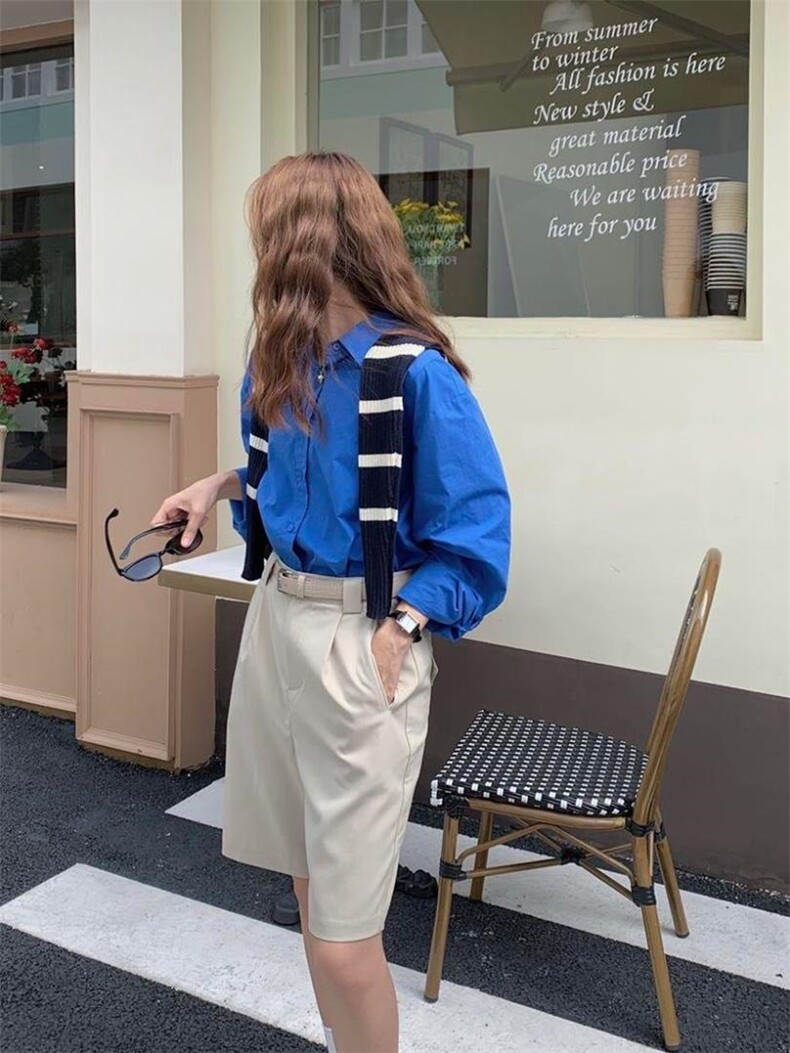 款号：WC0057交叠翻领衬衫，女装衬衫，BD