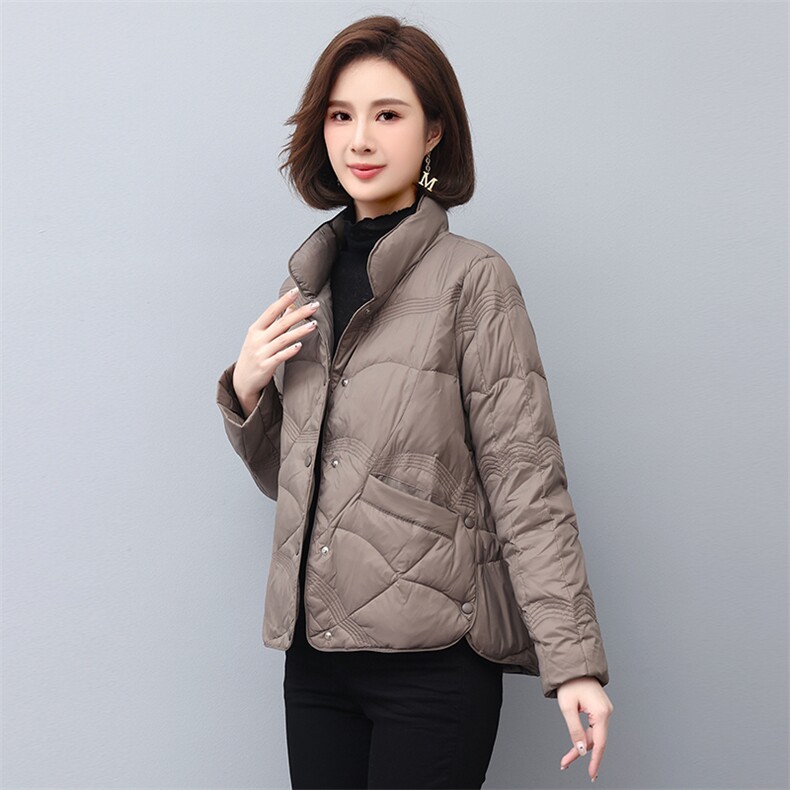 2022新款冬季保暖轻薄立领羽绒服女短款修身显瘦外套,女装羽绒服,依恋蒂丝