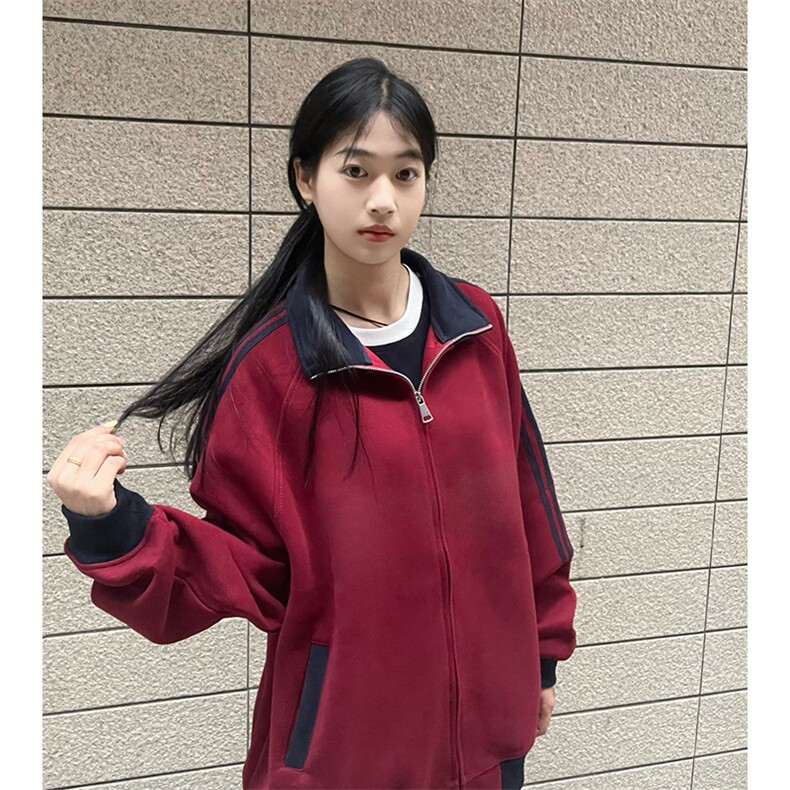 抖音得物高品质美式高街重磅结构设计拼接织带立领卫衣外套CM42,男装卫衣,电商A486