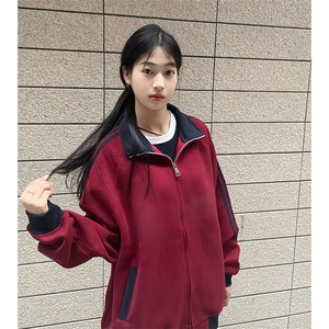 抖音得物高品质 美式高街重磅结构设计拼接织带立领卫衣外套 CM42图片