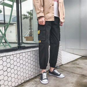 港风19春夏男新款港风潮流Q收脚裤子714-3v图片