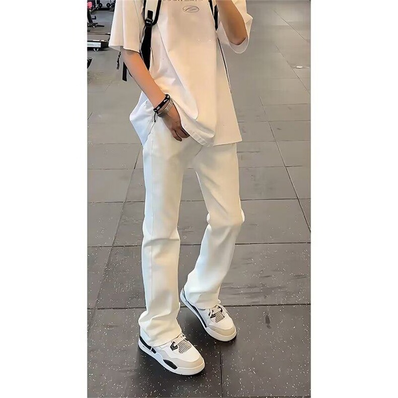 【有货】DK7055-P40春秋季新款2026男生直筒青少年微喇阔腿牛仔裤,男装牛仔裤,星座603-2