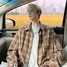 ！2025春季男士长袖格子衬衫情侣衬衣CS03特P35，男装衬衫，电商B220