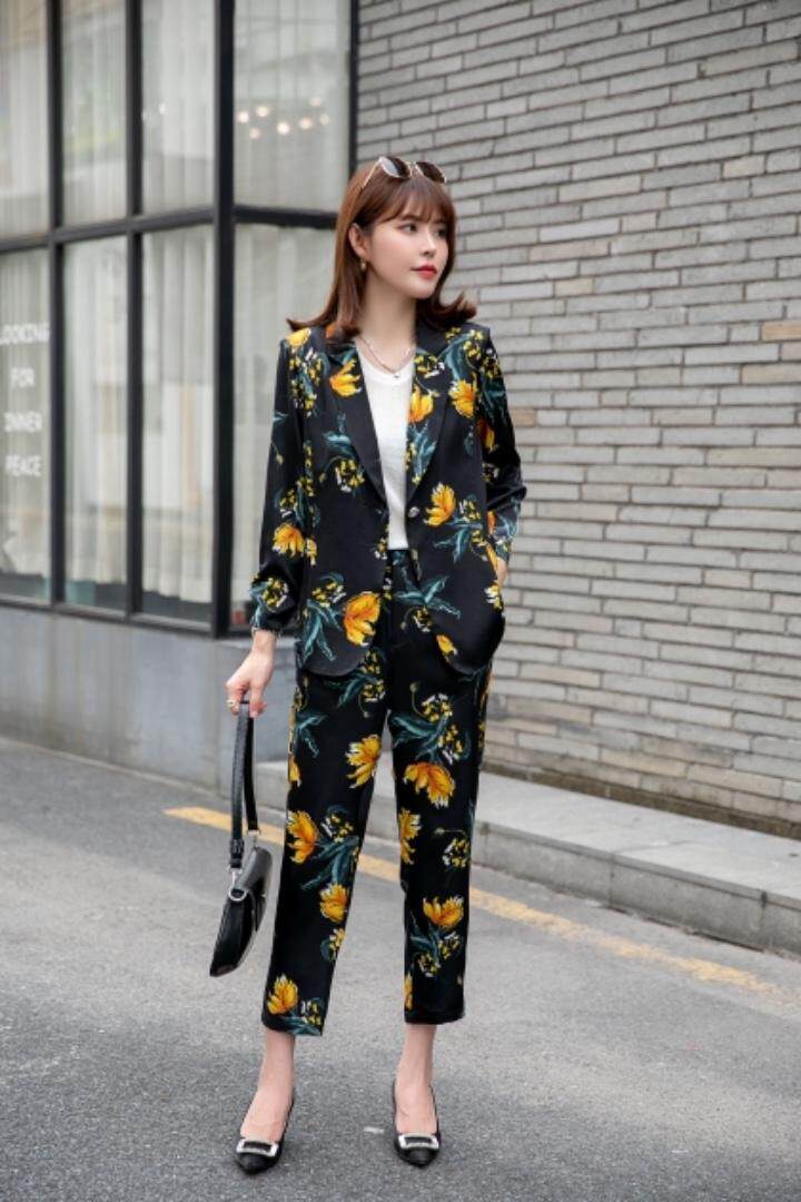 2021秋装套装时尚，女装职业装，恋语随风