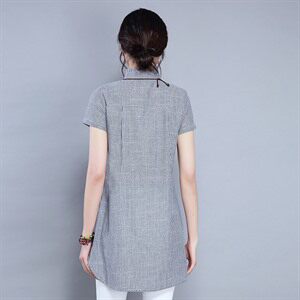 荷叶领 卡通动漫 衬衫 2021年夏季 短袖 中长款 简约 纯色 宽松图片
