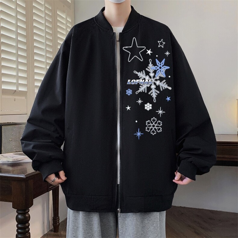 1506-1/JBF151/P49雪花刺绣重磅开衫卫衣男款情侣连帽衫春季外套,女装短外套,星座1506-1