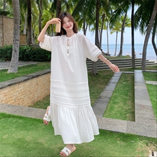 法式白月光初恋感连衣裙女夏季2025新款温柔风超仙绝美气质长裙子，女装连衣裙，2C201