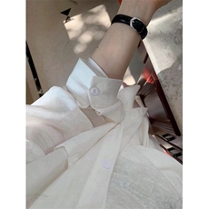 蓝灰色亚麻防晒衬衫外套女夏季薄款宽松休闲长袖衬衣CA315，男装防晒衣，星座1116A（原606A-3）