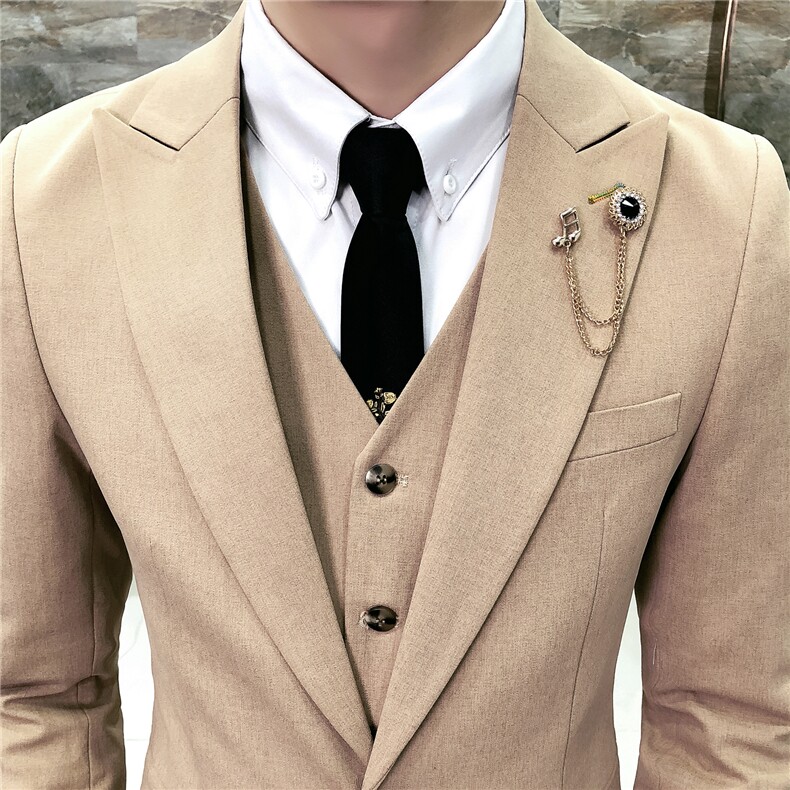 18秋冬款潮男宴会修身驼色西服XW11西外套P155西服两件套装P220,男装西服,星座419（原A233）