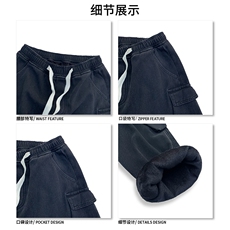 时尚高街多口袋法式新潮牛仔裤K670P70加绒K431P65不加绒，男装牛仔裤，电商A102B