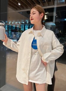 OUGNI春装新款水洗衬衫图片