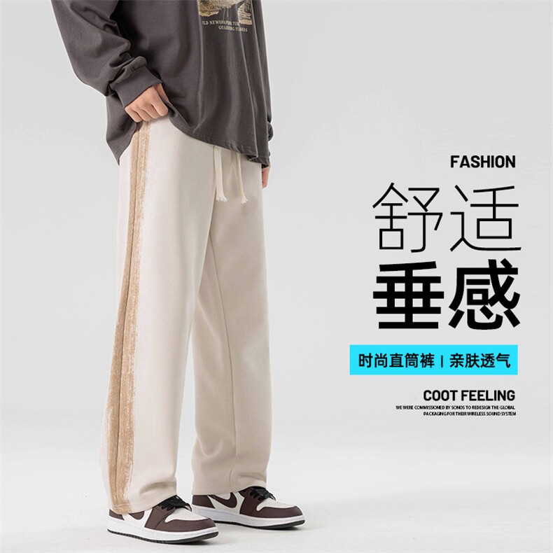 秋冬季新款休闲裤男工装裤子青少年水洗卫裤男宽松P45图片