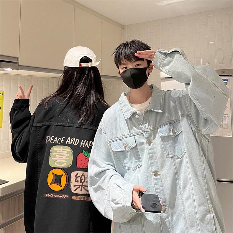 牛仔夹克男大码牛仔外套男茄克NJ77322-P60加绒款-P75,男装夹克,电商A040