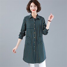 衬衫涤纶格子排多扣2022秋装直筒纽扣舒适修身,女装衬衫,丽影随形