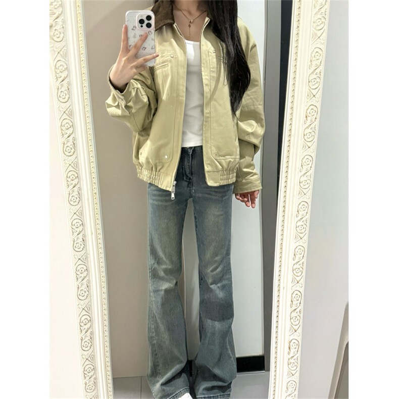 美式复古拼色翻领外套女秋季2025新款休闲宽松男女棒球服夹克上衣,男装夹克,星座506A