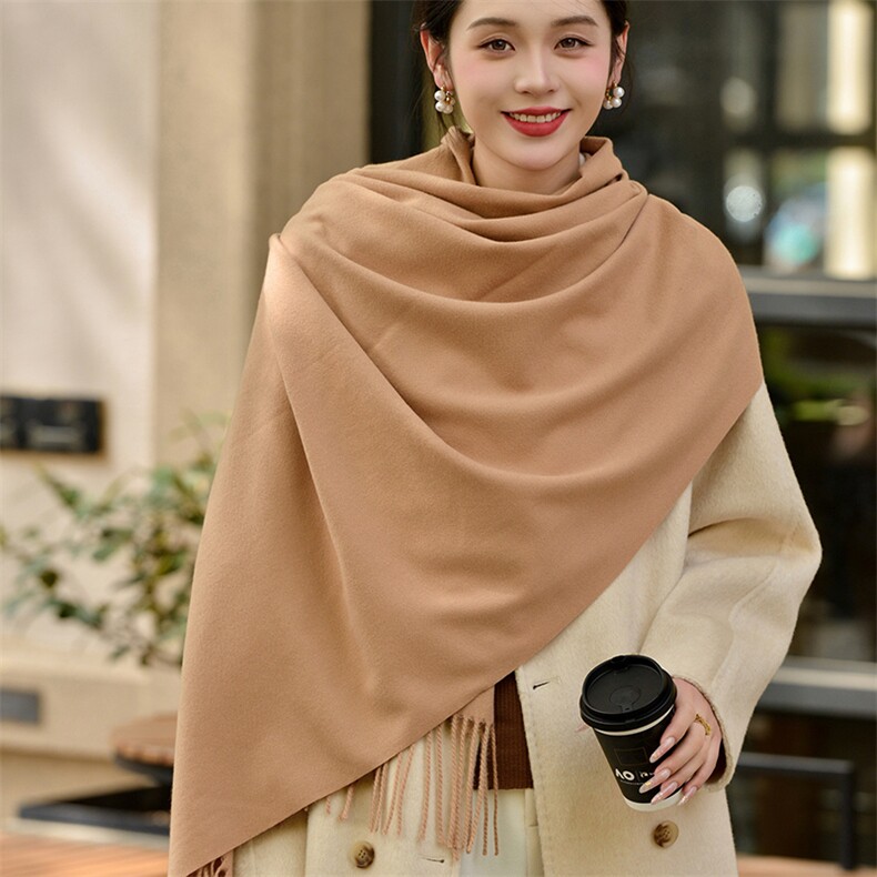秋冬保暖仿白标围巾柔软舒适休闲简约,饰品围巾,雪迪羊绒