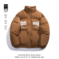 白底23冬季时尚百搭印花情侣美式加厚羽绒服外套YR224P195控258，男装羽绒服，电商A247