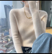 2025年秋季修身型套头长袖通勤半高领时尚百搭,女装针织衫/毛衣,航淼羊绒,清河羊绒市场 2025年秋季修身型套头长袖通勤半高领时尚百搭,女装针织衫/毛衣,航淼羊绒,清河羊绒市场