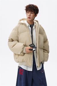 现货（帆布皮）加厚连帽立体纹理感简约百搭棉服（特批90）图片