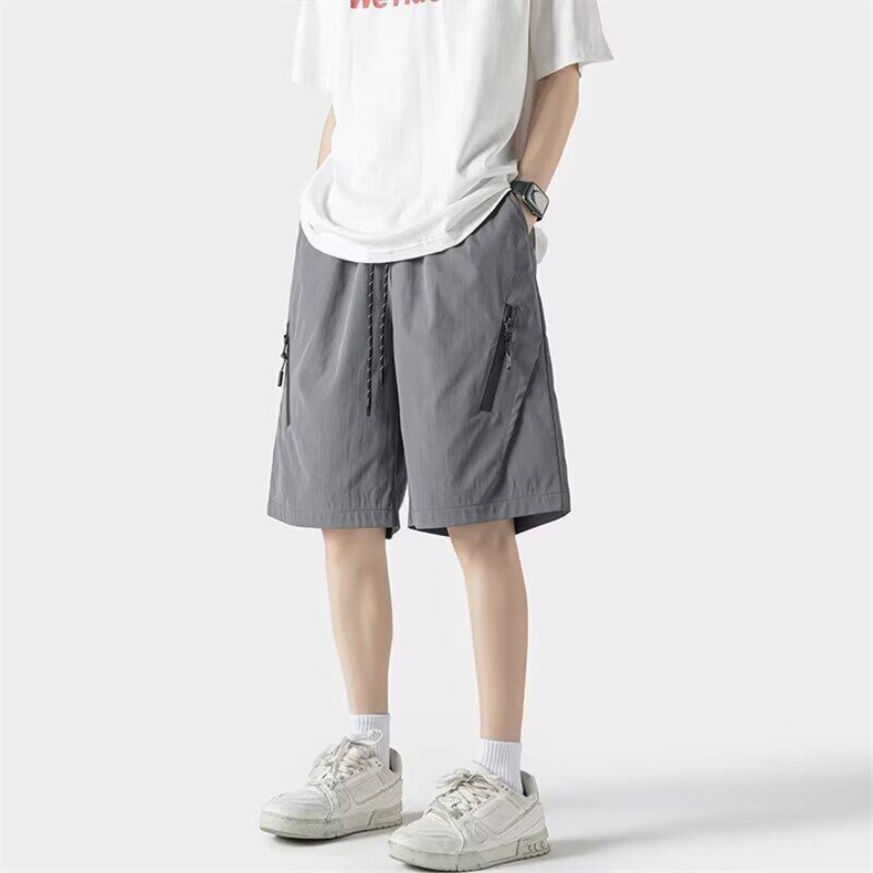 美式冲锋短裤男士夏季薄款宽松阔腿中裤潮牌阔腿休闲工装五分裤,男装牛仔裤,星座715-4