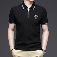 DX20660钱塘2020-3夏季新款男士纯色刺绣翻领短袖Polo衫P49，男装Polo衫，钱塘207-3