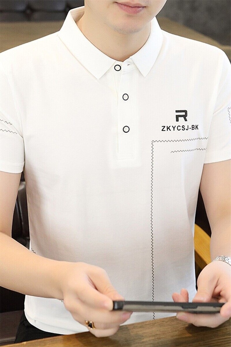 25017-P35夏季休闲时尚T恤男短袖打底衫商务休闲修身翻领POLO衫,男装T恤,电商D310B-1