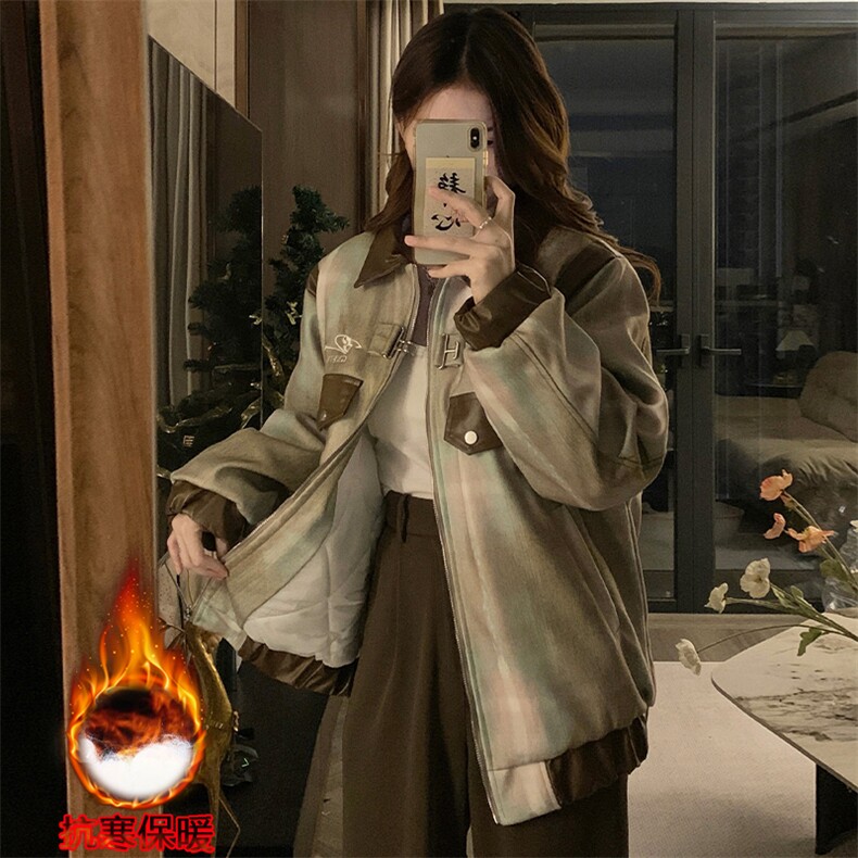 美式复古夹克女2025秋冬新款加厚棉衣潮牌小香风外套C603-P100,男装夹克,星座911-2(原星座613-2）