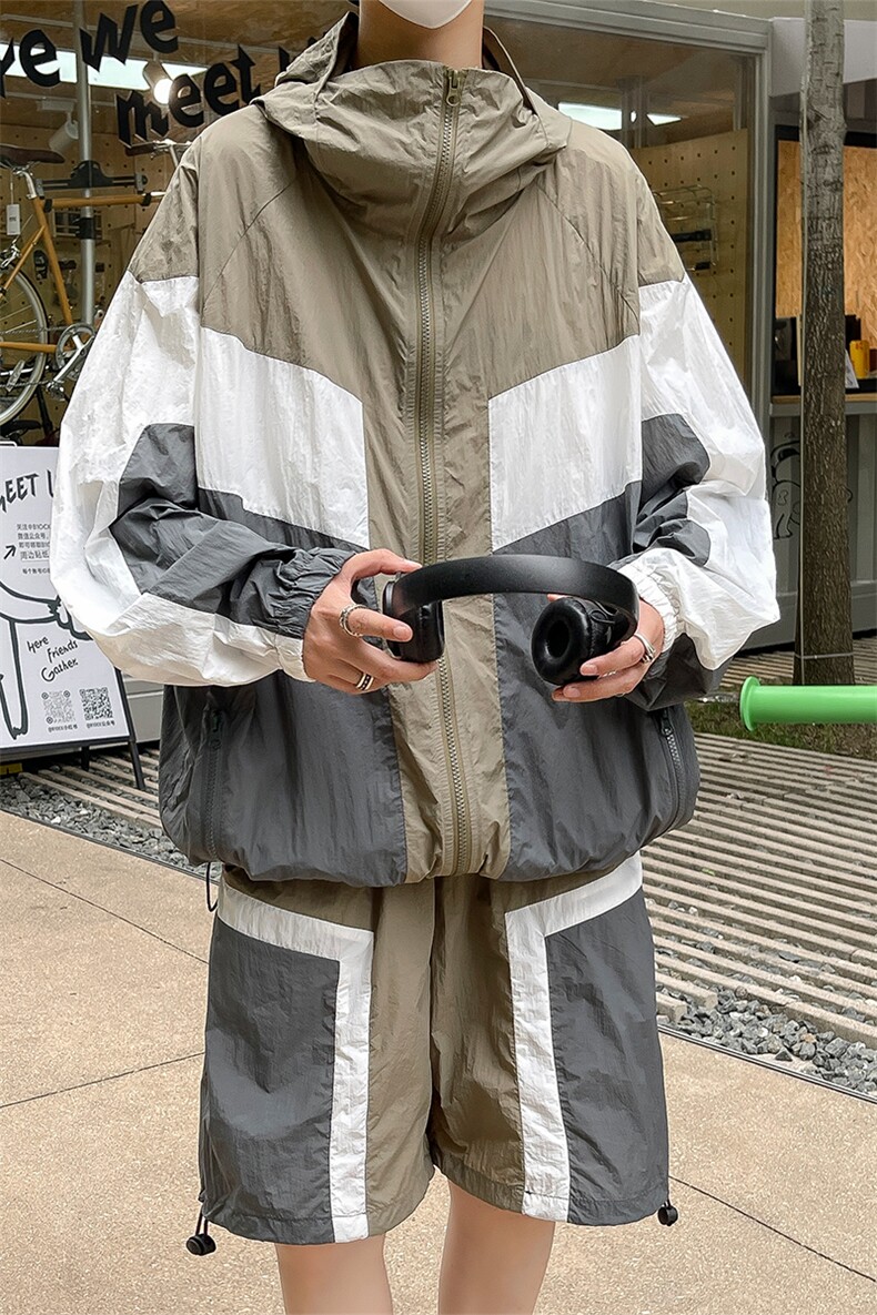 夏季连帽夹克衫防晒服套装运动风时尚防晒衣男XZ514-2-1612-P98,男装防晒衣,星座514-2(原B239)