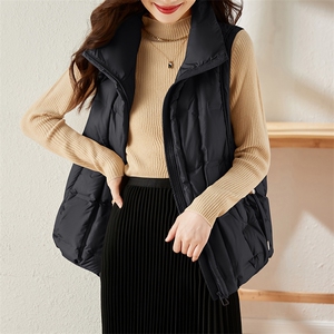 2022冬季新款羽绒服马甲立领加厚90白鸭绒休闲款拉链图片